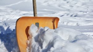 snow shovel in snow