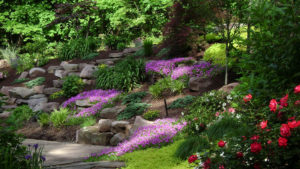 Hively's sample garden ideas - sloped planting bed