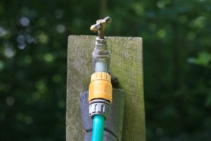 spigot with hose attached