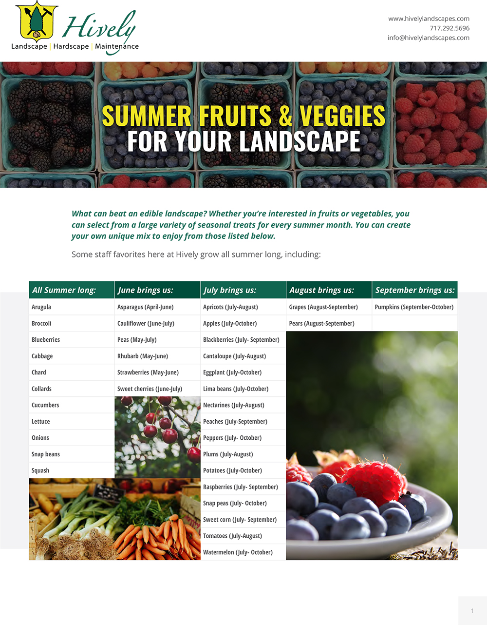 summer fruits & veggies for your landscape pdf page 1