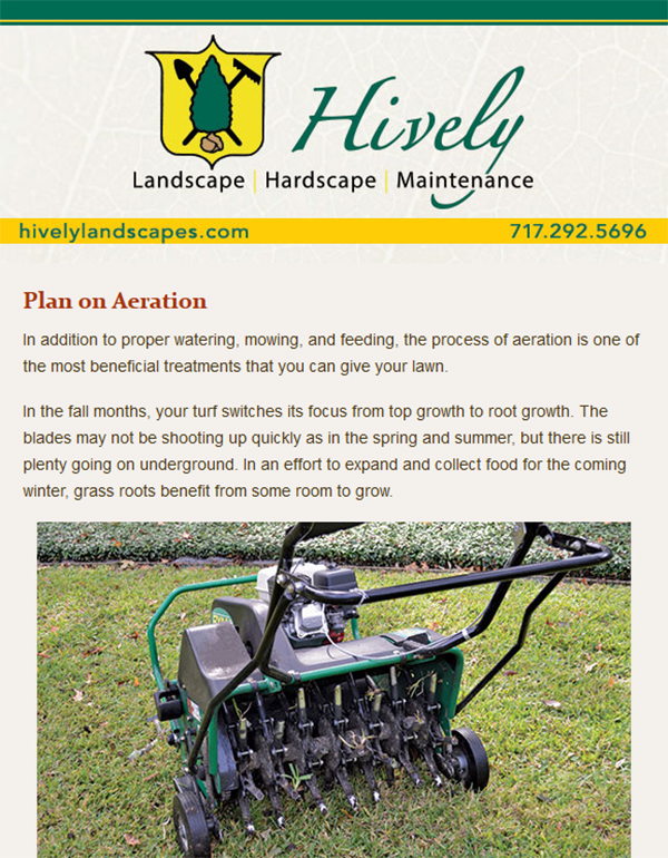 Plan on Aeration for Fall